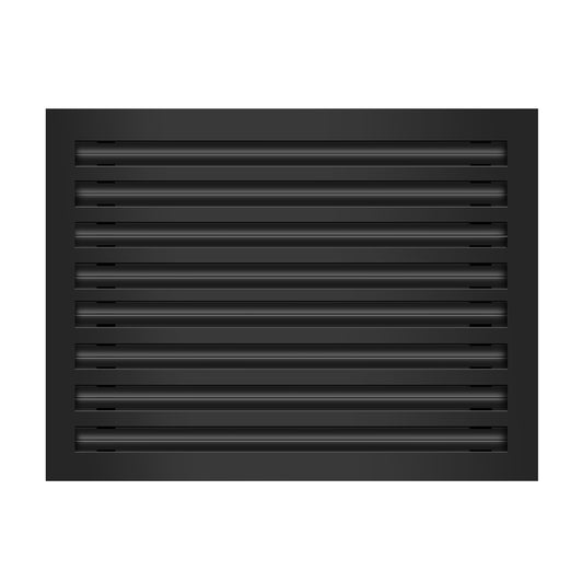 Front of 22x16 Modern Air Vent Cover Black - 22x16 Standard Linear Slot Diffuser Black - Texas Buildmart