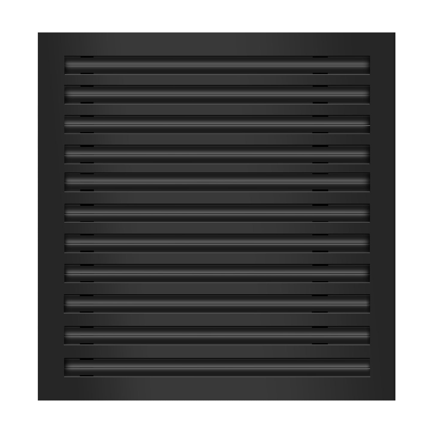 Front of 22x22 Modern Air Vent Cover Black - 22x22 Standard Linear Slot Diffuser Black - Texas Buildmart