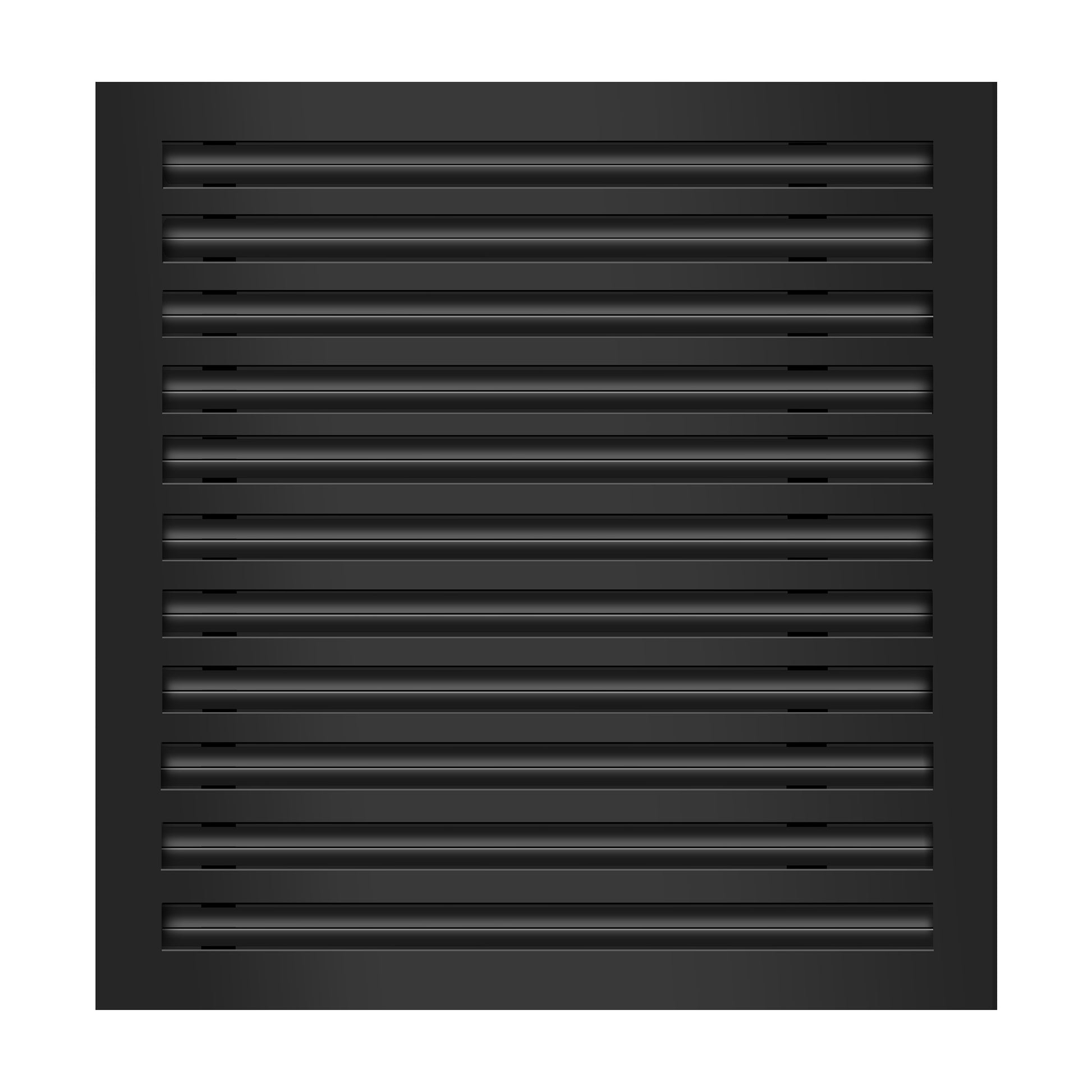 Front of 22x22 Modern Air Vent Cover Black - 22x22 Standard Linear Slot Diffuser Black - Texas Buildmart