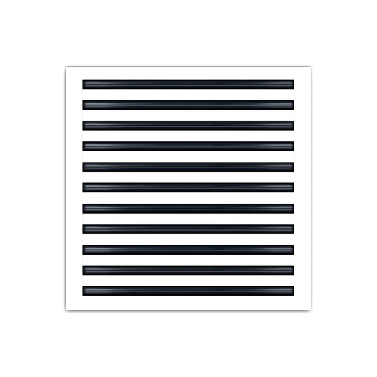 Front of 22x22 Modern Air Vent Cover White - 22x22 Standard Linear Slot Diffuser White - Texas Buildmart