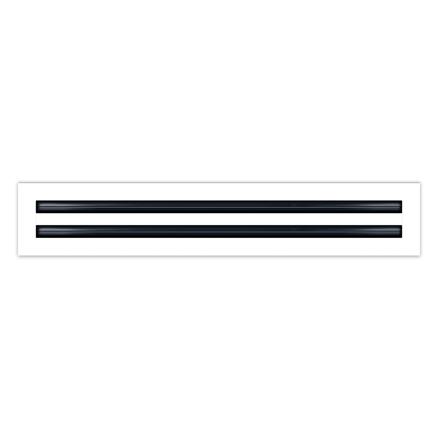 Front of 22x4 Modern Air Vent Cover White - 22x4 Standard Linear Slot Diffuser White - Texas Buildmart