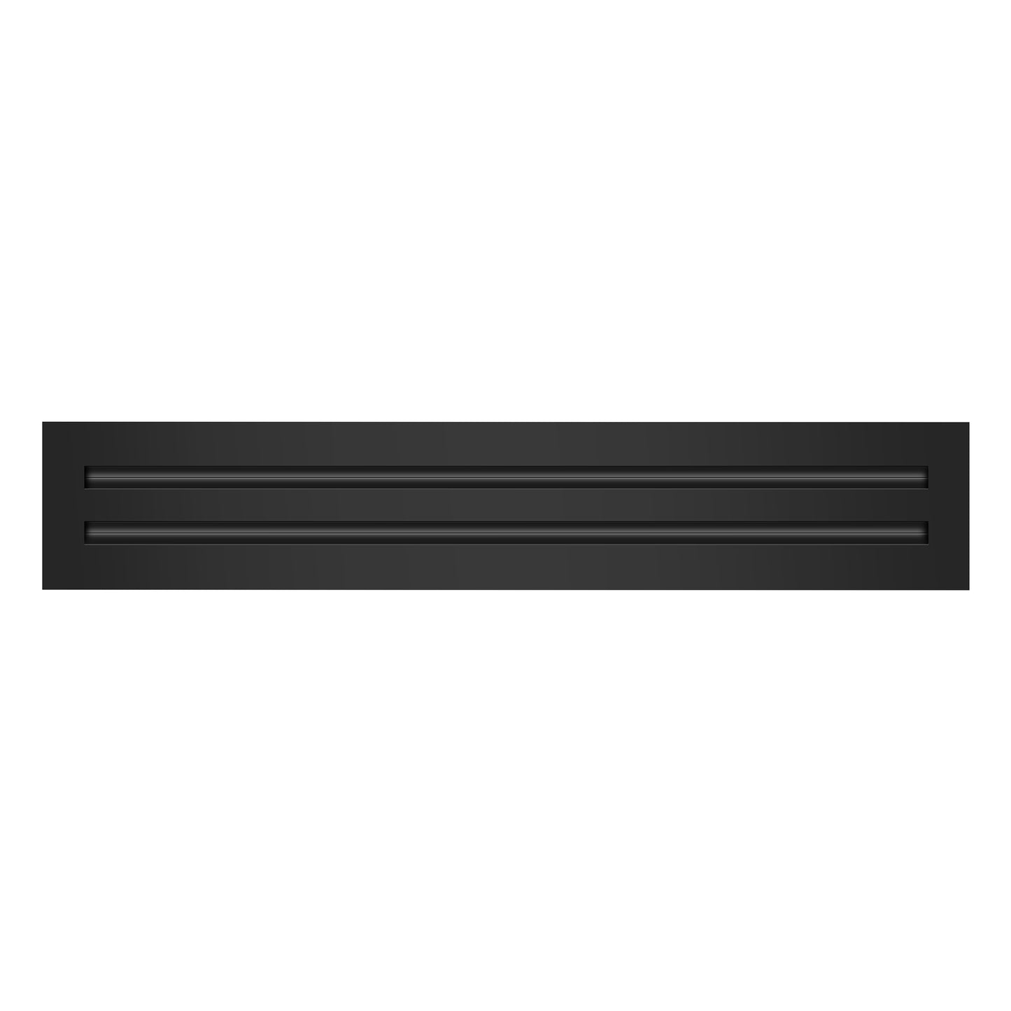 Front of 22x4 Modern Air Vent Cover Black - 22x4 Standard Linear Slot Diffuser Black - Texas Buildmart