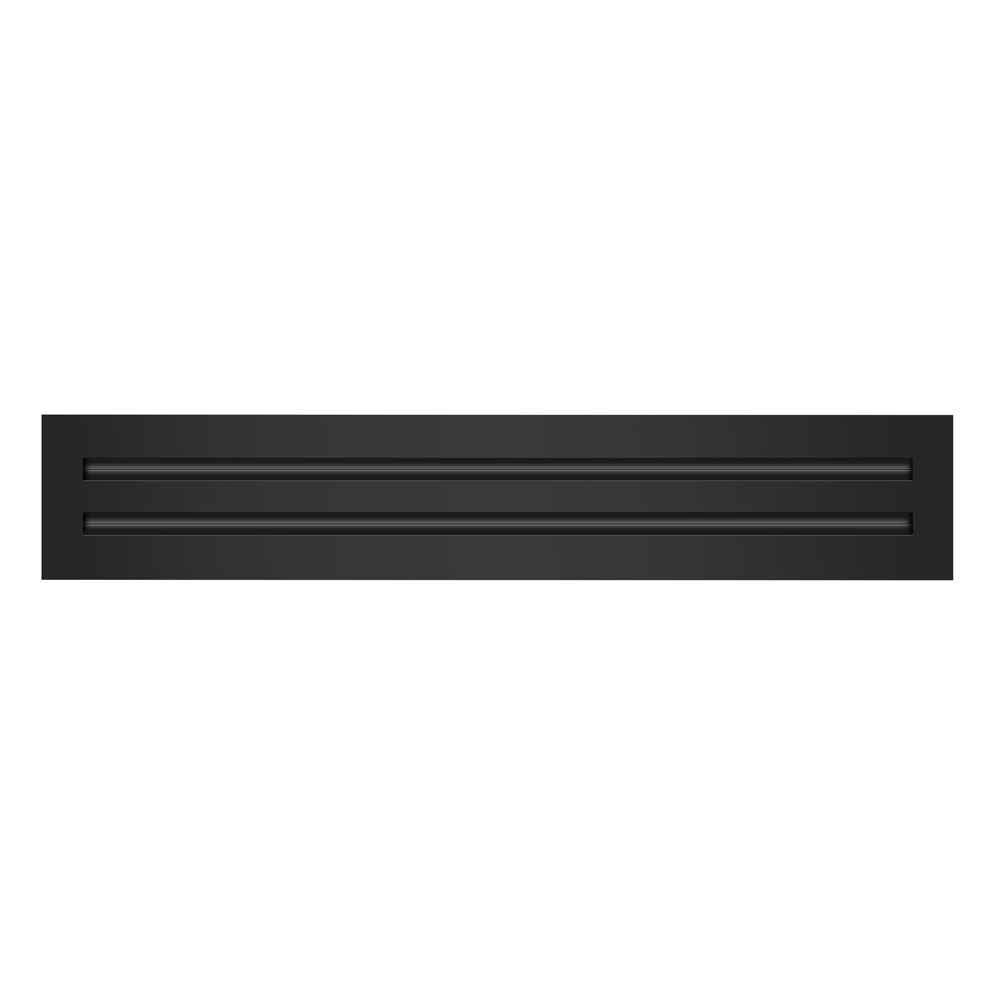Front of 22x4 Modern Air Vent Cover Black - 22x4 Standard Linear Slot Diffuser Black - Texas Buildmart