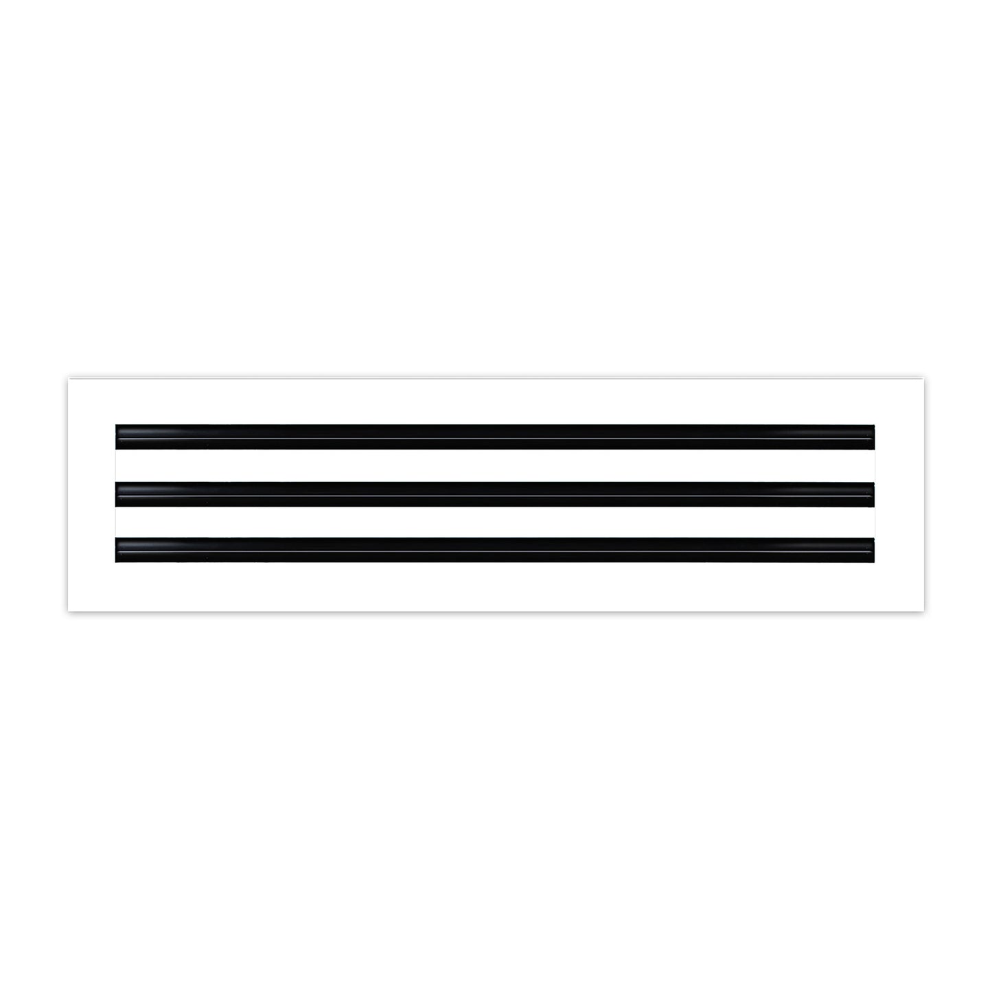 Front of 22x6 Modern Air Vent Cover White - 22x6 Standard Linear Slot Diffuser White - Texas Buildmart