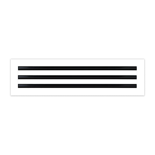 Front of 22x6 Modern Air Vent Cover White - 22x6 Standard Linear Slot Diffuser White - Texas Buildmart
