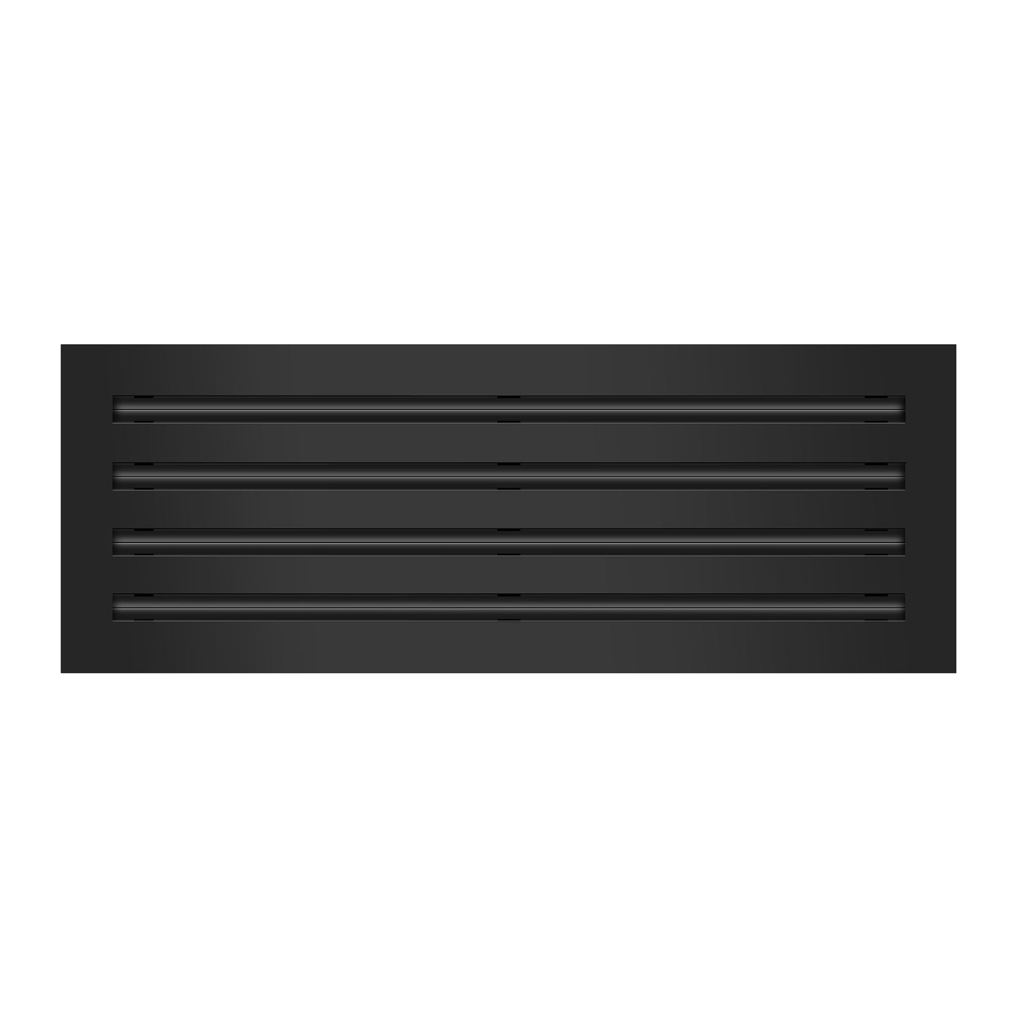 Front of 22x8 Modern Air Vent Cover Black - 22x8 Standard Linear Slot Diffuser Black - Texas Buildmart