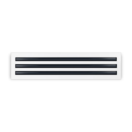 Front of 24 Inch 3 Slot Linear Air Vent Cover White - 24 Inch 3 Slot Linear Diffuser White - Texas Buildmart