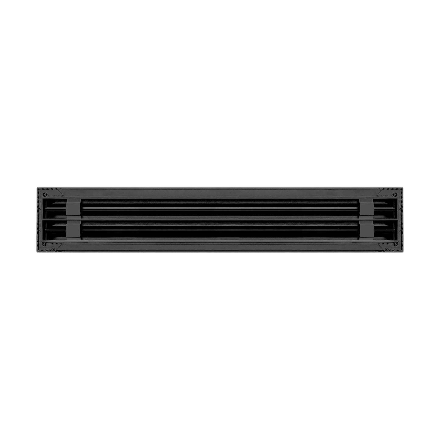 Back of 24 Inch 2 Slot Linear Air Vent Cover Black - 24 Inch 2 Slot Linear Diffuser Black - Texas Buildmart