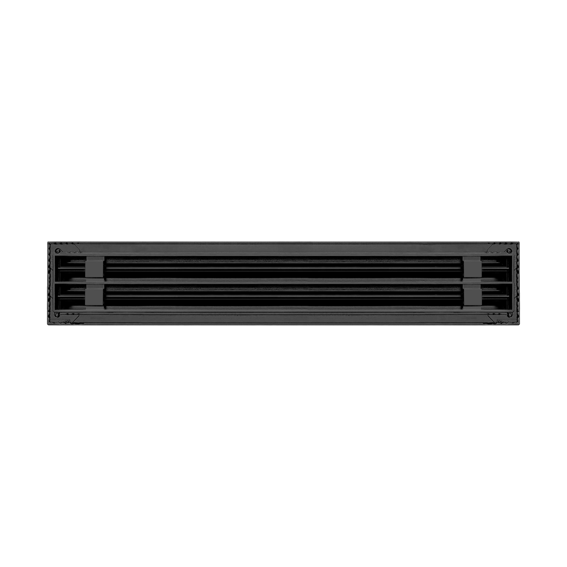Back of 24 Inch 2 Slot Linear Air Vent Cover Black - 24 Inch 2 Slot Linear Diffuser Black - Texas Buildmart