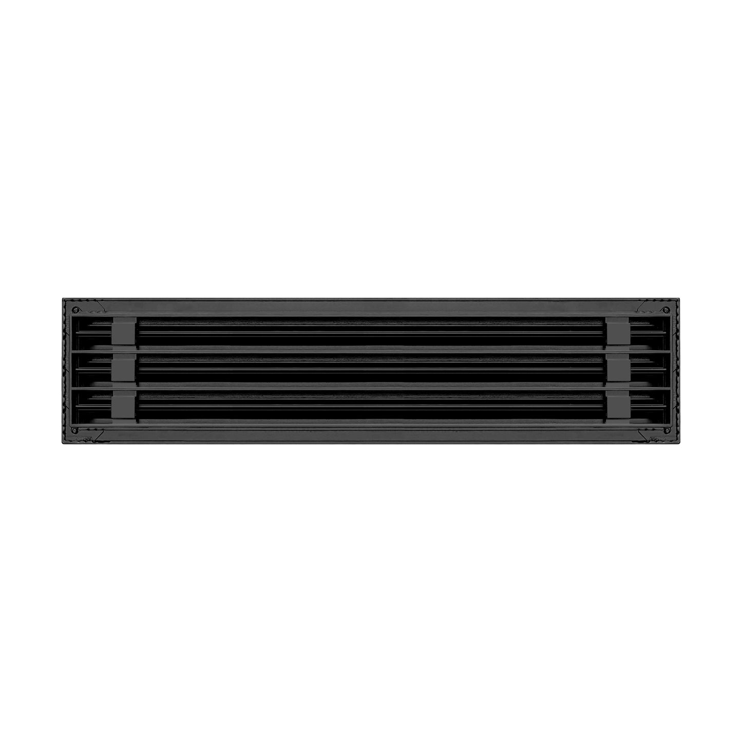 Back of 24 Inch 3 slot Linear Air Vent Cover Black - 24 Inch 3 slot Linear Diffuser Black - Texas Buildmart