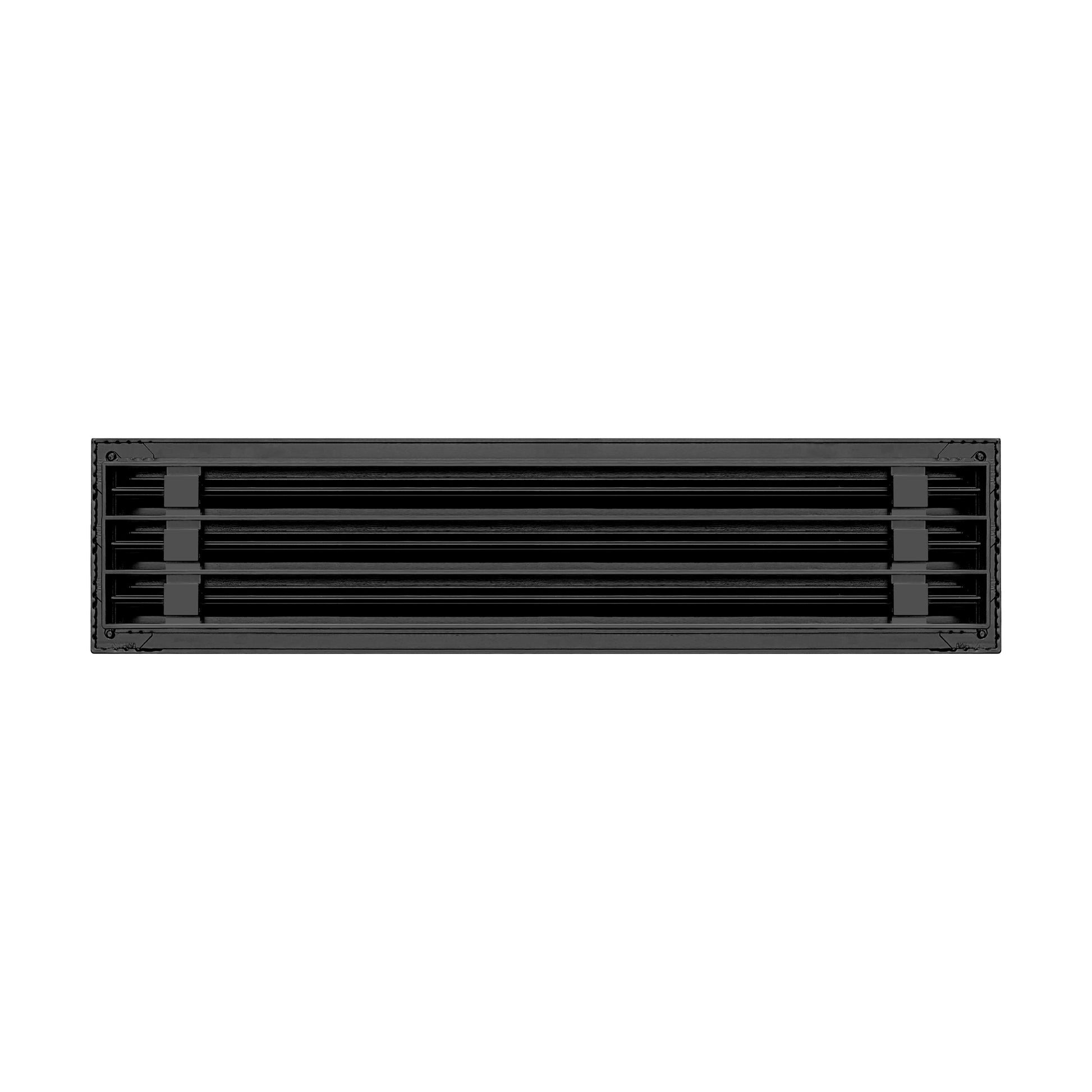 Back of 24 Inch 3 slot Linear Air Vent Cover Black - 24 Inch 3 slot Linear Diffuser Black - Texas Buildmart
