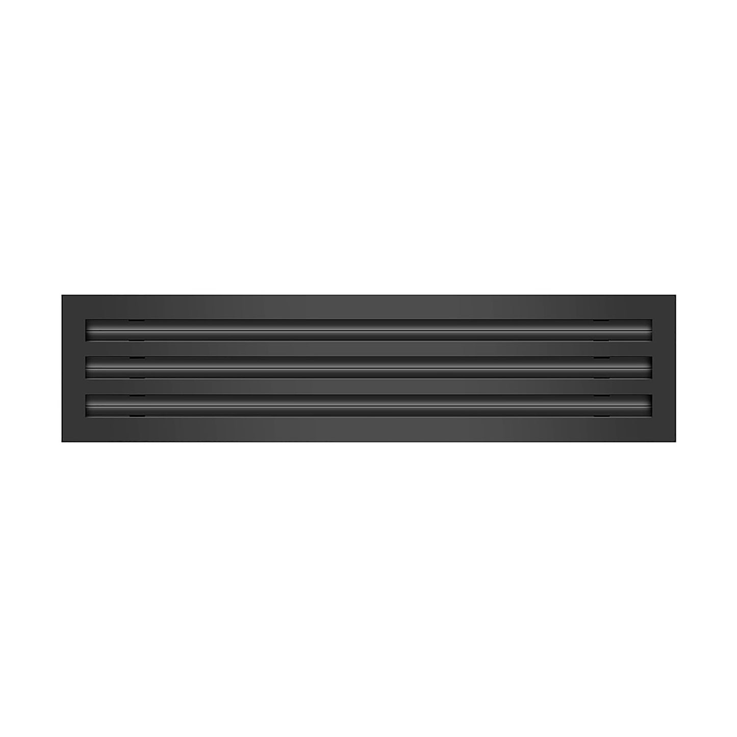Front of 24 Inch 3 Slot Linear Air Vent Cover Black - 24 Inch 3 Slot Linear Diffuser Black - Texas Buildmart