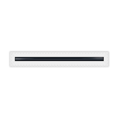 BUILDMART - 24" Linear Slot Diffuser - 1 Slot - Mud In Air Vent Cover - Drywall Mud-in White Air Vent - Mud Linear Slot Diffuser - Register Grille for Ceiling and Walls - Texas Buildmart