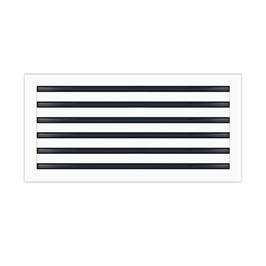 Front of 24x12 Modern Air Vent Cover White - 24x12 Standard Linear Slot Diffuser White - Texas Buildmart