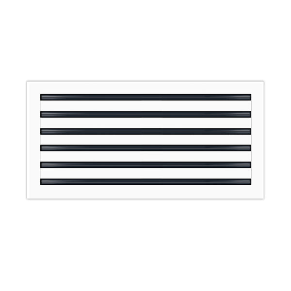 Front of 24x12 Modern Air Vent Cover White - 24x12 Standard Linear Slot Diffuser White - Texas Buildmart