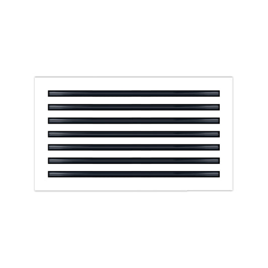 Front of 24x14 Modern Air Vent Cover White - 24x14 Standard Linear Slot Diffuser White - Texas Buildmart