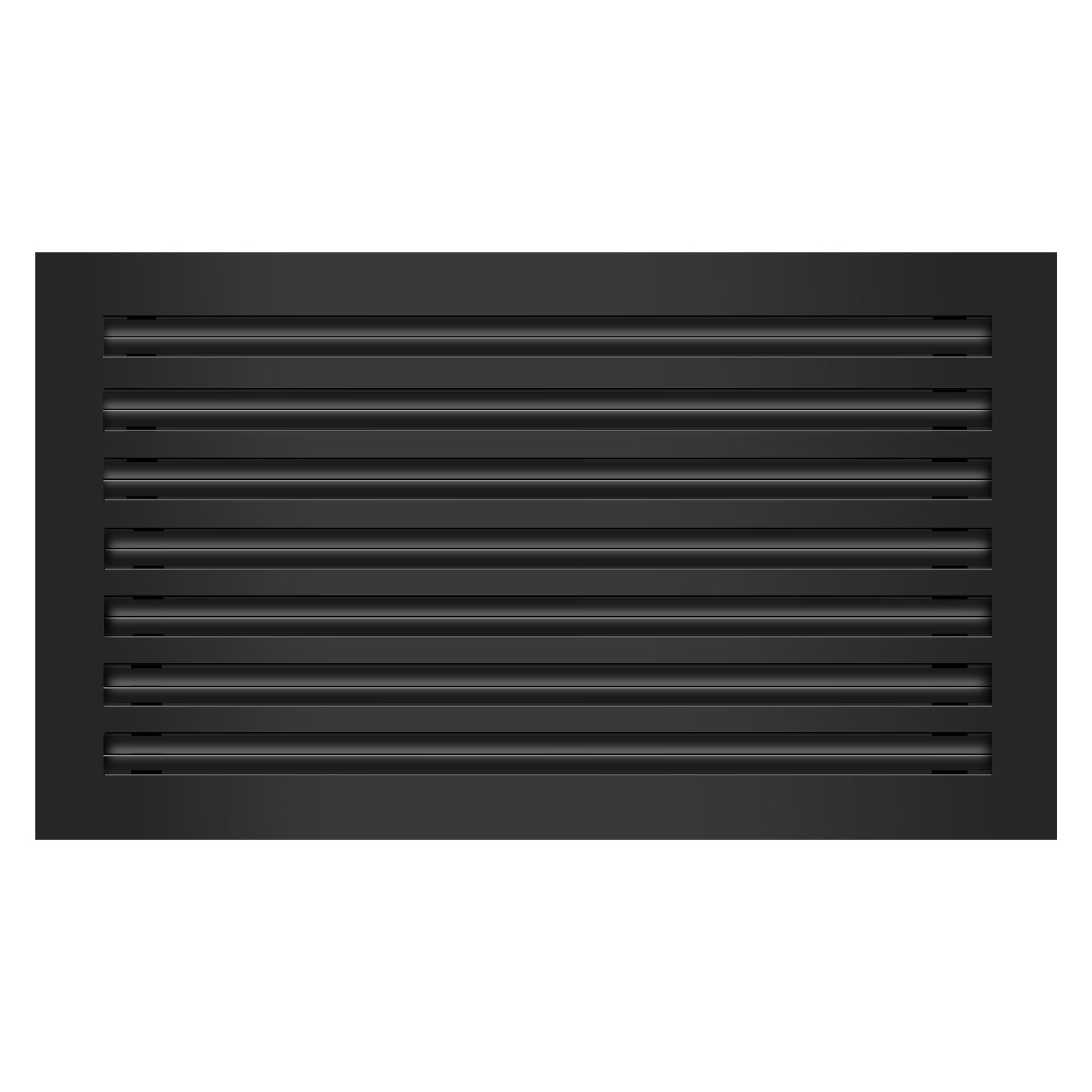 Front of 24x14 Modern Air Vent Cover Black - 24x14 Standard Linear Slot Diffuser Black - Texas Buildmart