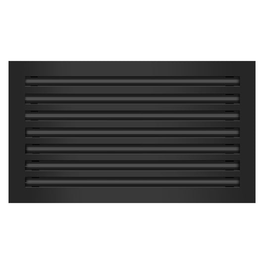 Front of 24x14 Modern Air Vent Cover Black - 24x14 Standard Linear Slot Diffuser Black - Texas Buildmart
