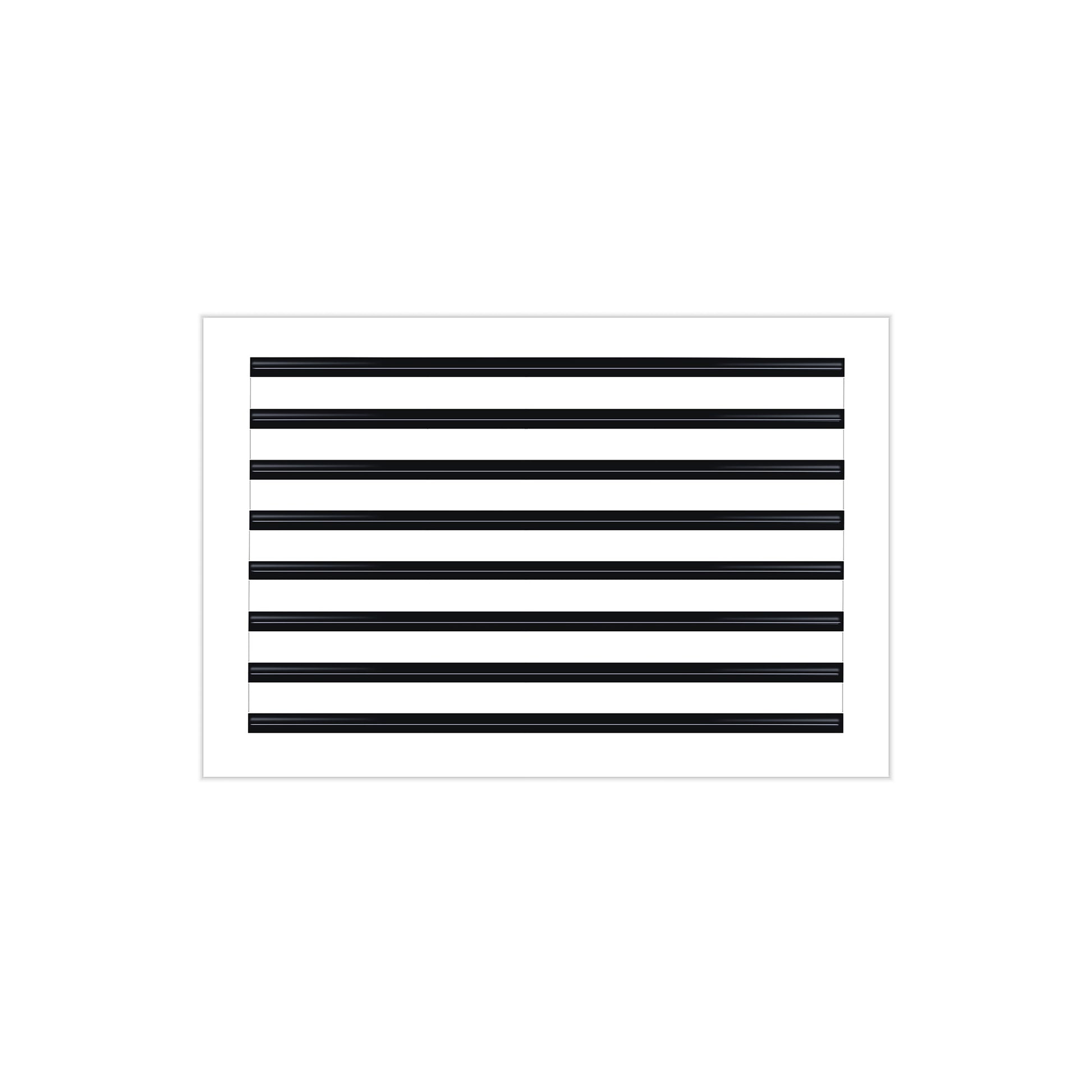 Front of 24x16 Modern Air Vent Cover White - 24x16 Standard Linear Slot Diffuser White - Texas Buildmart