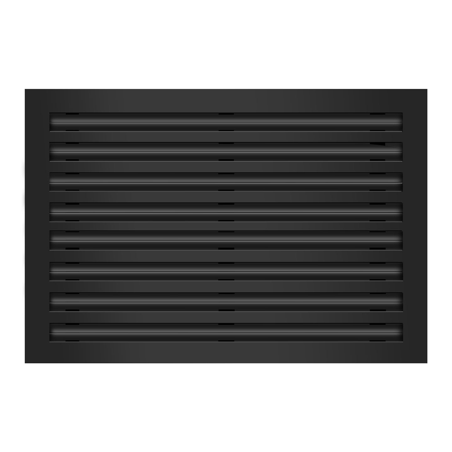 Front of 24x16 Modern Air Vent Cover Black - 24x16 Standard Linear Slot Diffuser Black - Texas Buildmart