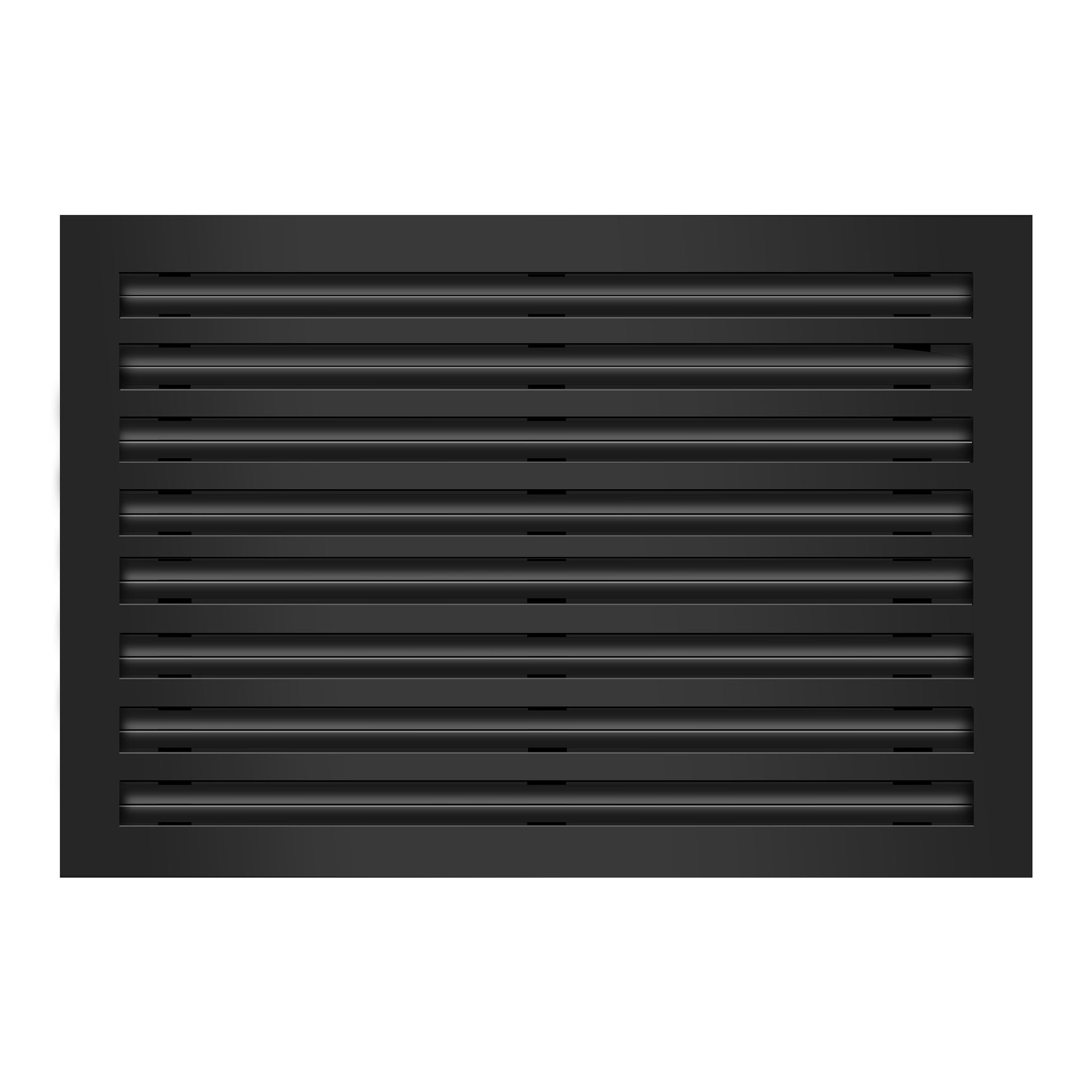 Front of 24x16 Modern Air Vent Cover Black - 24x16 Standard Linear Slot Diffuser Black - Texas Buildmart