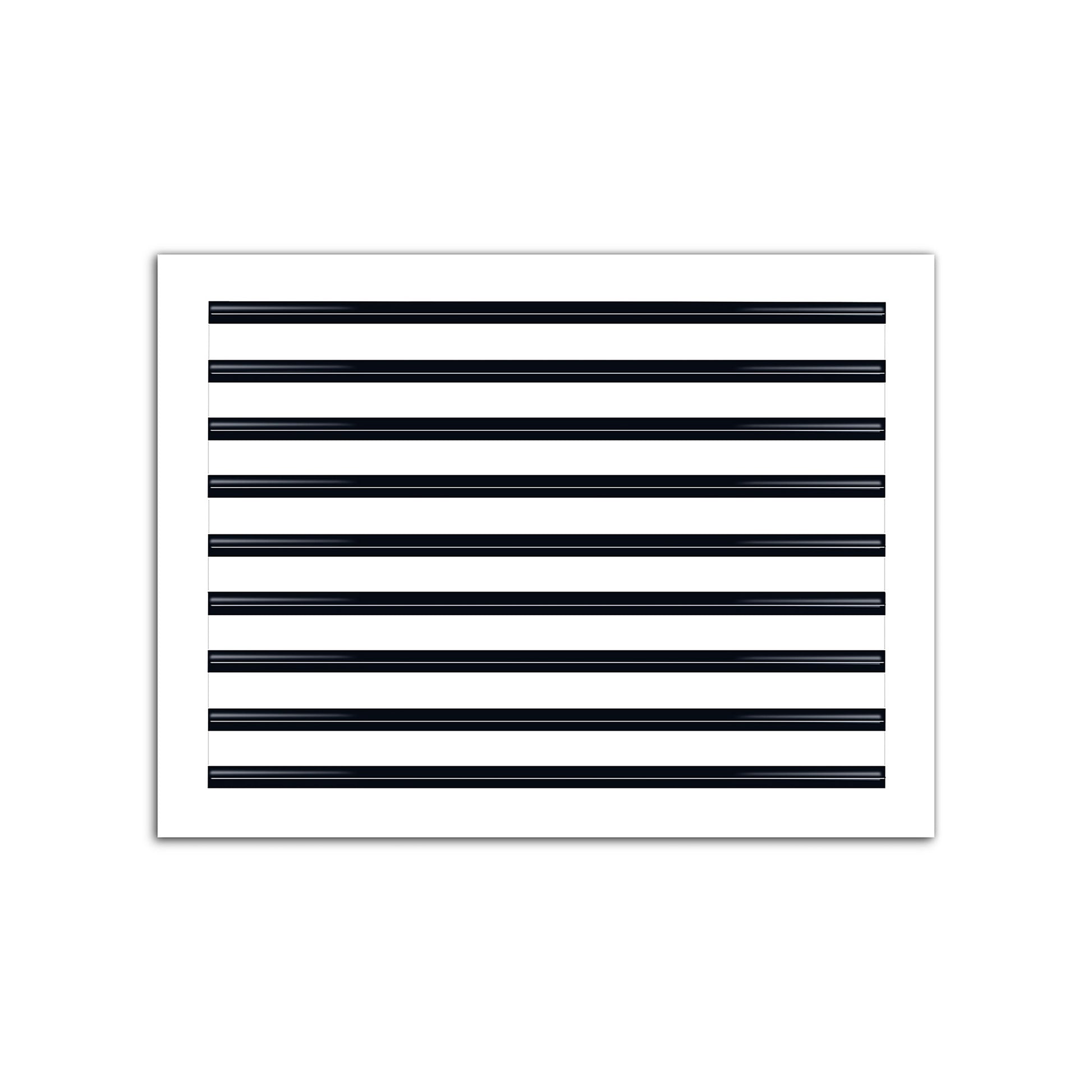 Front of 24x18 Modern Air Vent Cover White - 24x18 Standard Linear Slot Diffuser White - Texas Buildmart