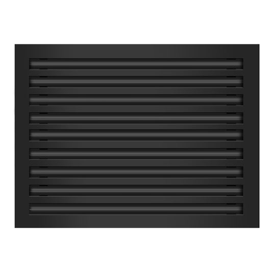 Front of 24x18 Modern Air Vent Cover Black - 24x18 Standard Linear Slot Diffuser Black - Texas Buildmart