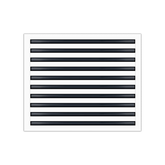 Front of 24x20 Modern Air Vent Cover White - 24x20 Standard Linear Slot Diffuser White - Texas Buildmart