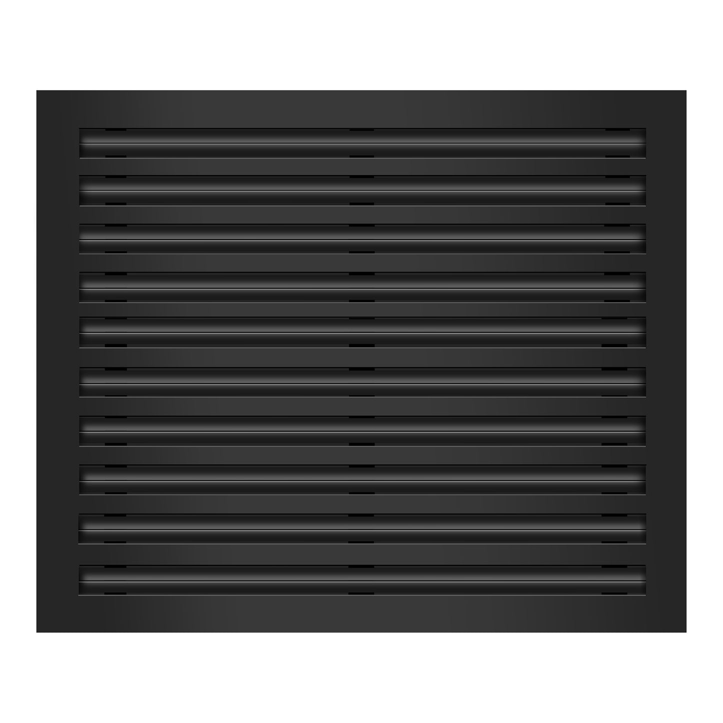 Front of 24x20 Modern Air Vent Cover Black - 24x20 Standard Linear Slot Diffuser Black - Texas Buildmart
