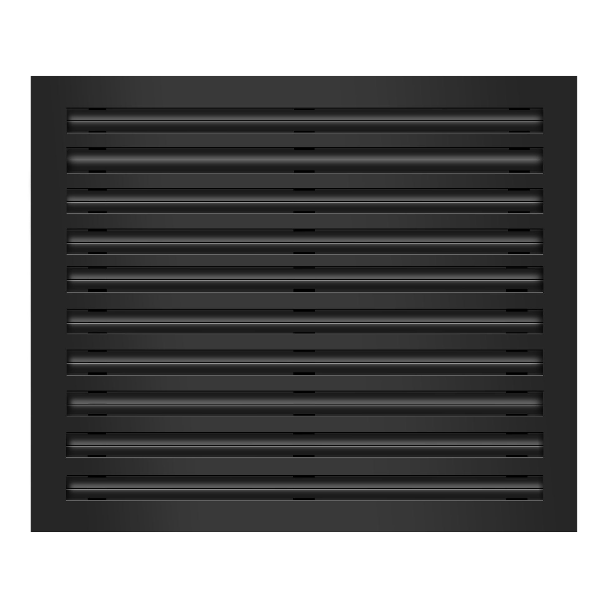 Front of 24x20 Modern Air Vent Cover Black - 24x20 Standard Linear Slot Diffuser Black - Texas Buildmart