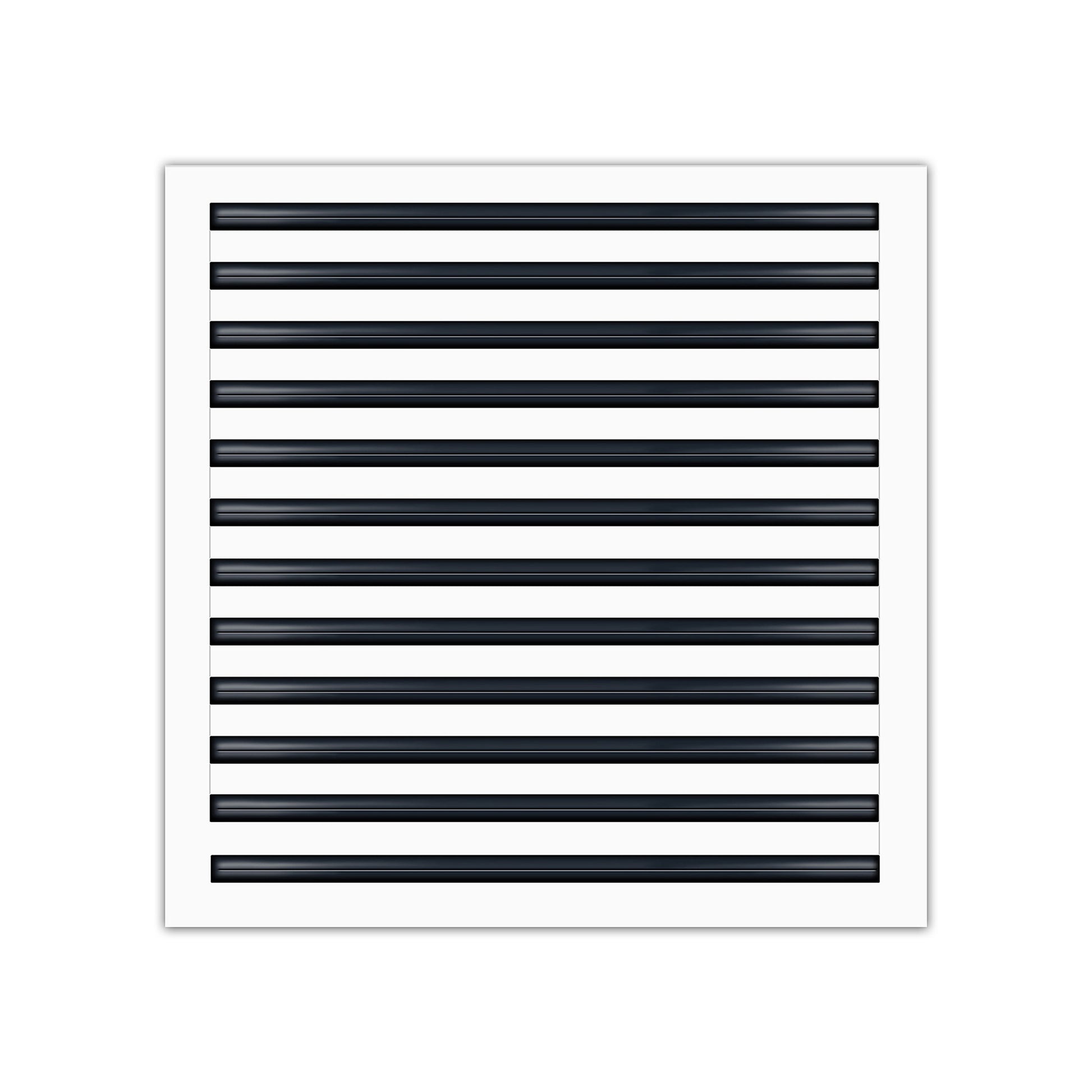 Front of 24x24 Modern Air Vent Cover White - 24x24 Standard Linear Slot Diffuser White - Texas Buildmart
