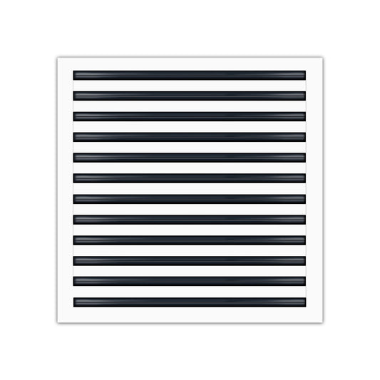 Front of 24x24 Modern Air Vent Cover White - 24x24 Standard Linear Slot Diffuser White - Texas Buildmart