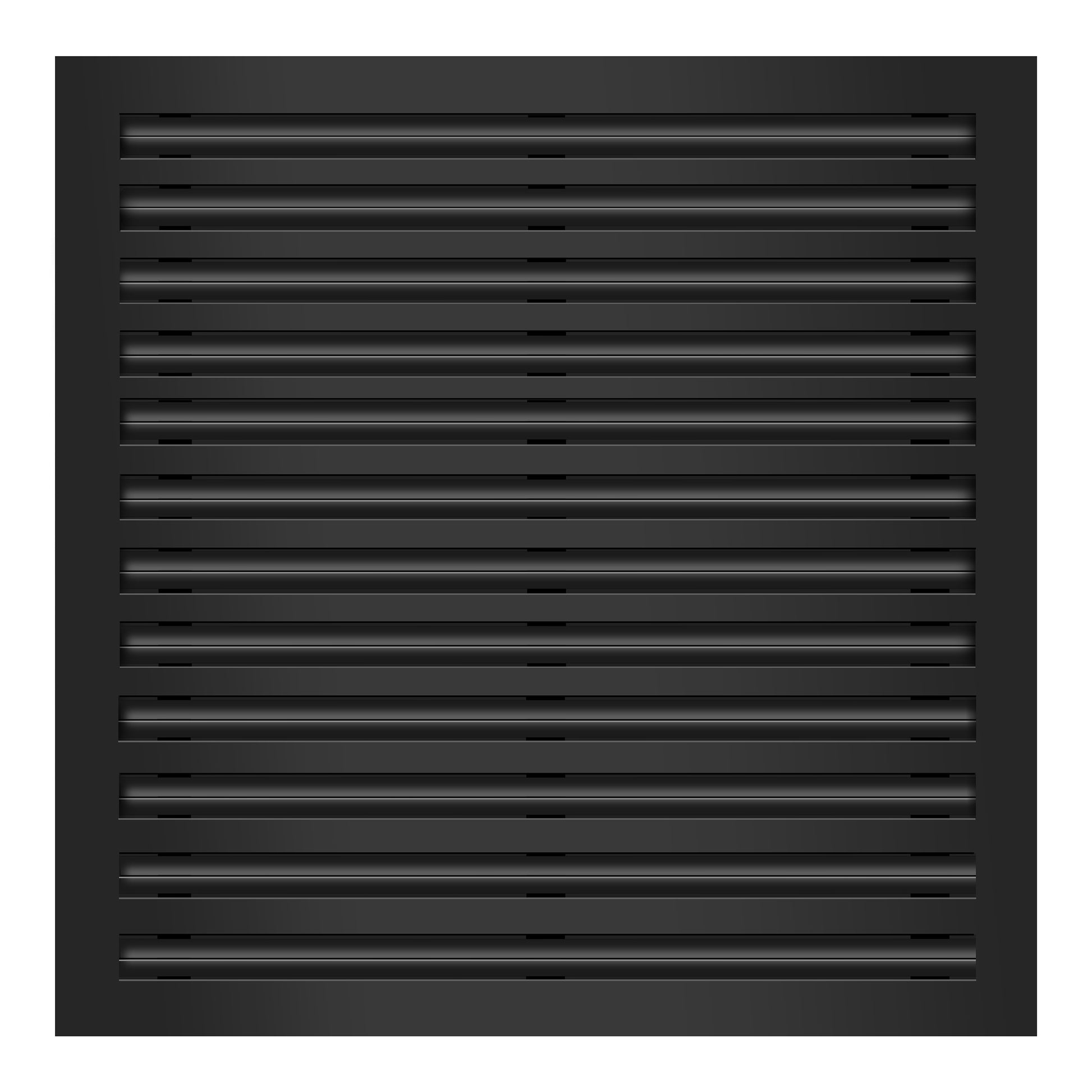 Front of 24x24 Modern Air Vent Cover Black - 24x24 Standard Linear Slot Diffuser Black - Texas Buildmart