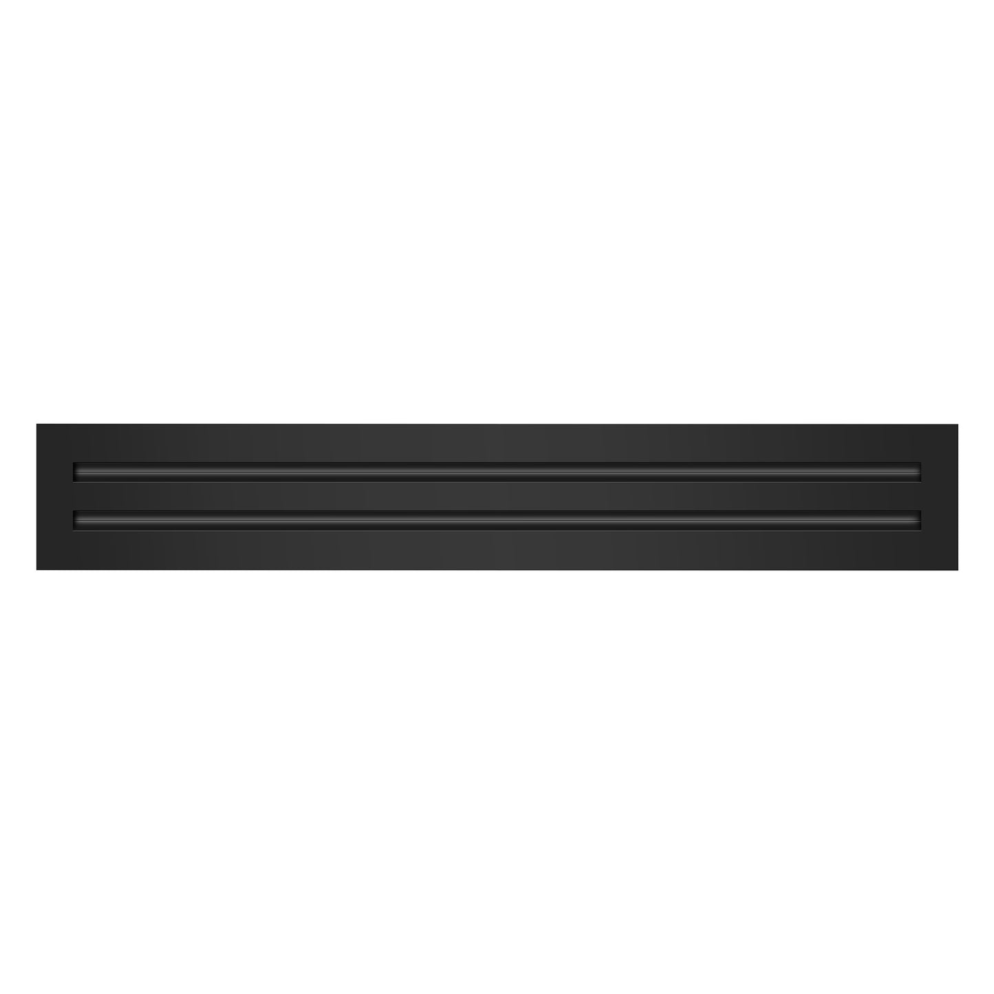 Front of 24x4 Modern Air Vent Cover Black - 24x4 Standard Linear Slot Diffuser Black - Texas Buildmart