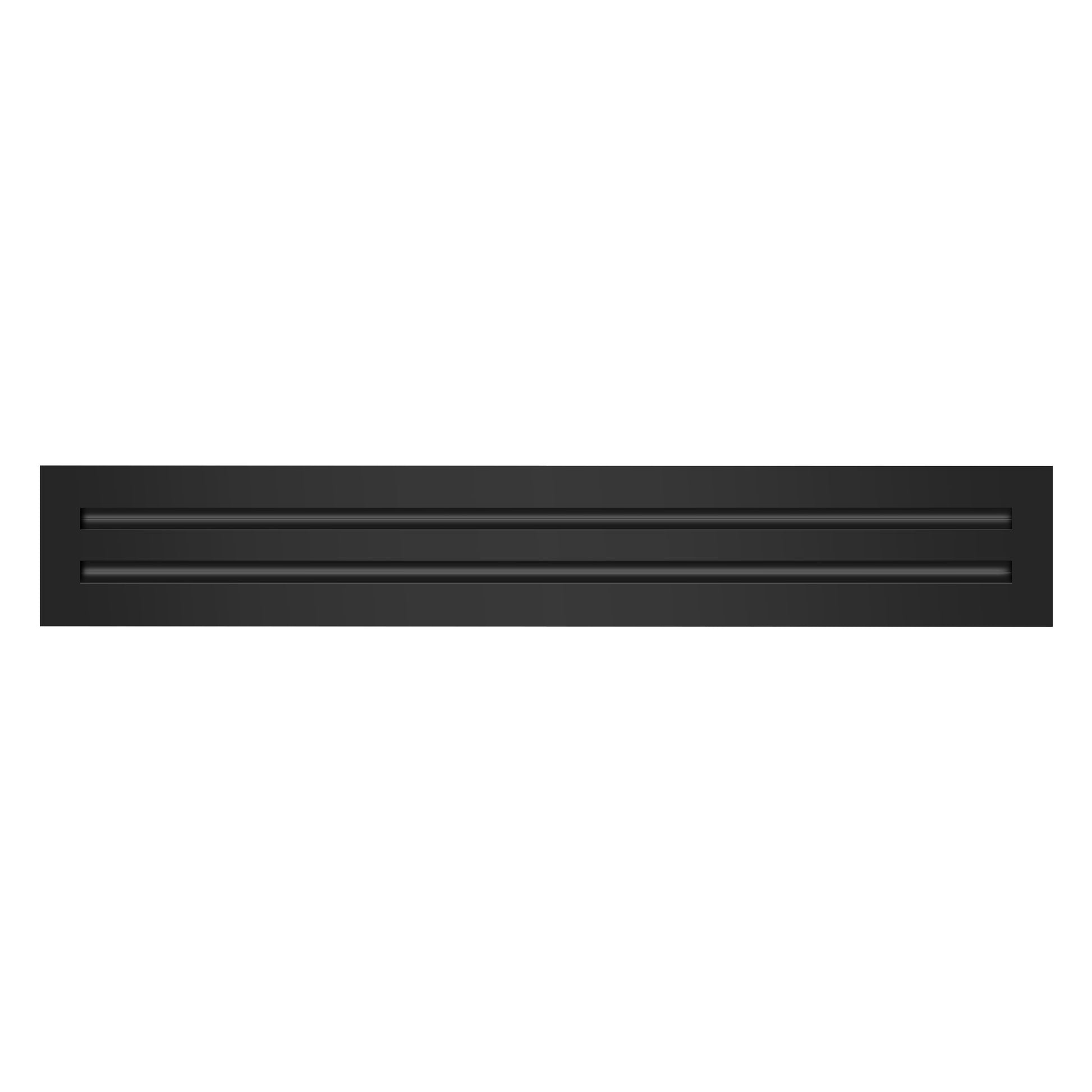 Front of 24x4 Modern Air Vent Cover Black - 24x4 Standard Linear Slot Diffuser Black - Texas Buildmart