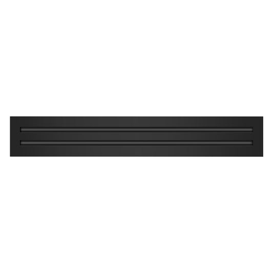Front of 24x4 Modern Air Vent Cover Black - 24x4 Standard Linear Slot Diffuser Black - Texas Buildmart
