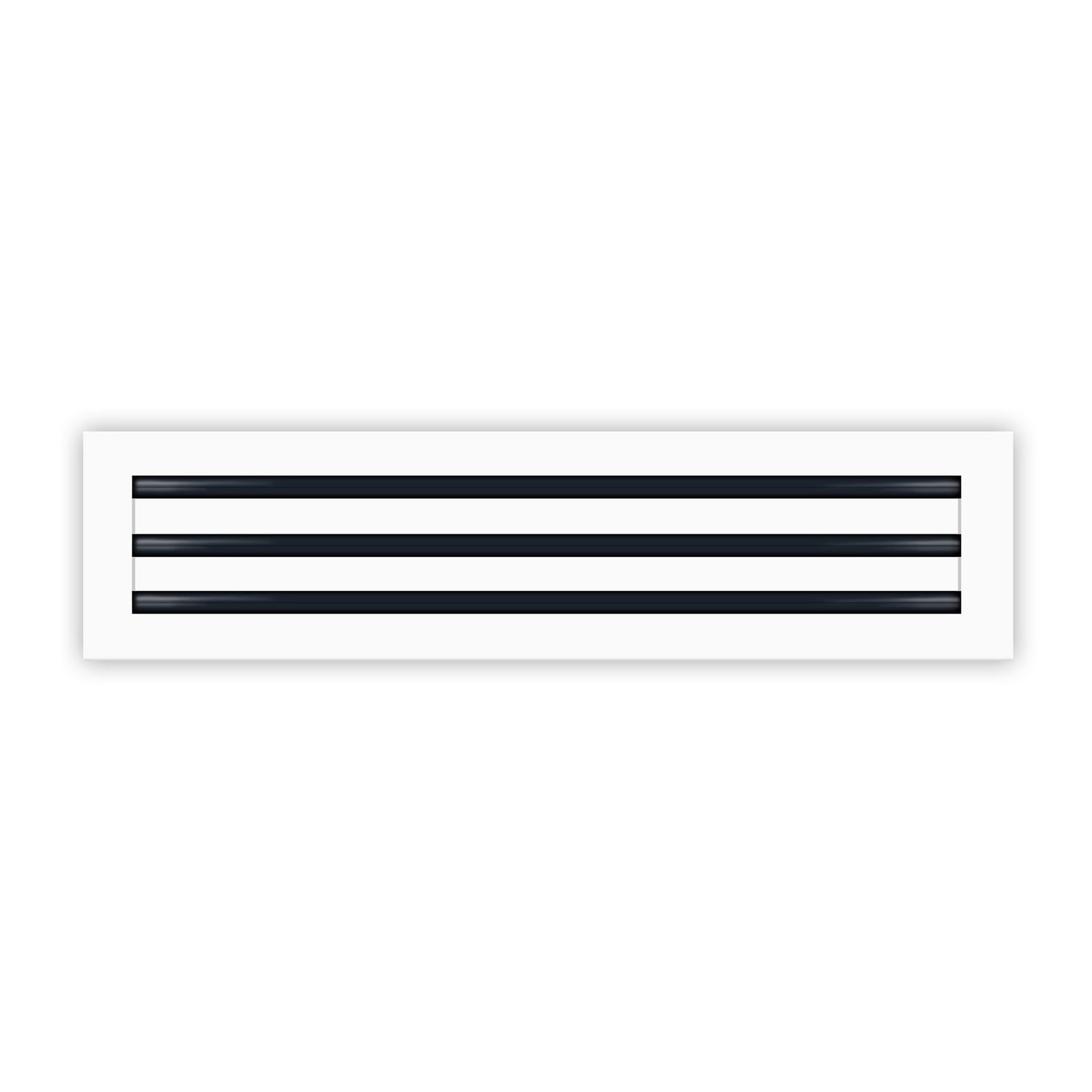 Front of 24x6 Modern Air Vent Cover White - 24x6 Standard Linear Slot Diffuser White - Texas Buildmart