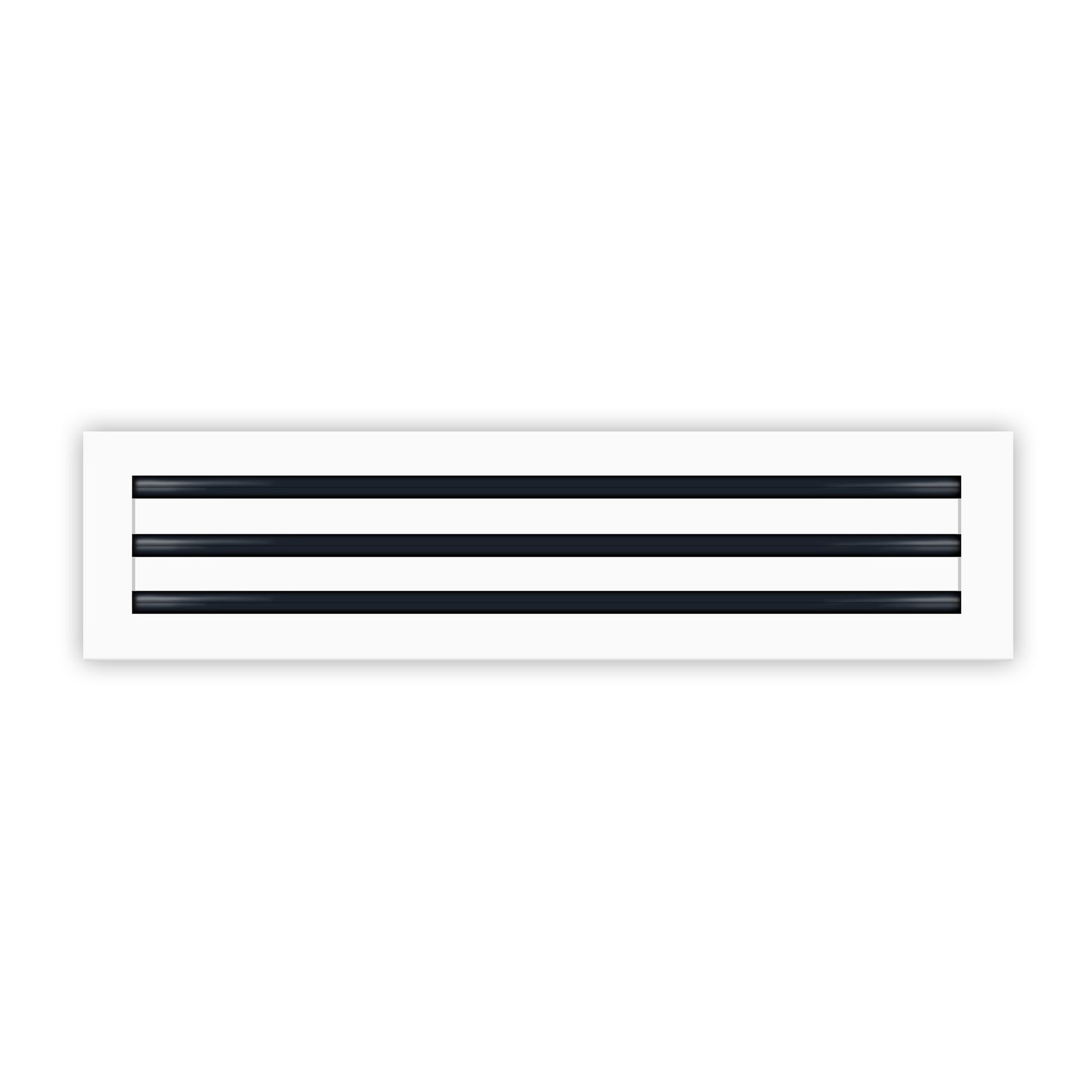 Front of 24x6 Modern Air Vent Cover White - 24x6 Standard Linear Slot Diffuser White - Texas Buildmart