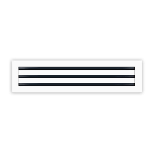 Front of 24x6 Modern Air Vent Cover White - 24x6 Standard Linear Slot Diffuser White - Texas Buildmart