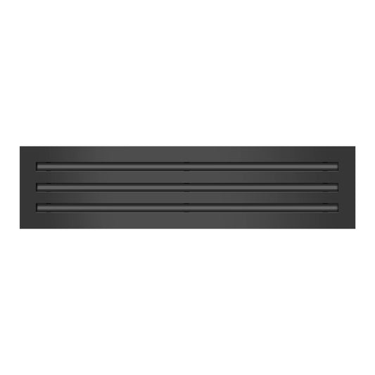 Front of 24x6 Modern Air Vent Cover Black - 24x6 Standard Linear Slot Diffuser Black - Texas Buildmart