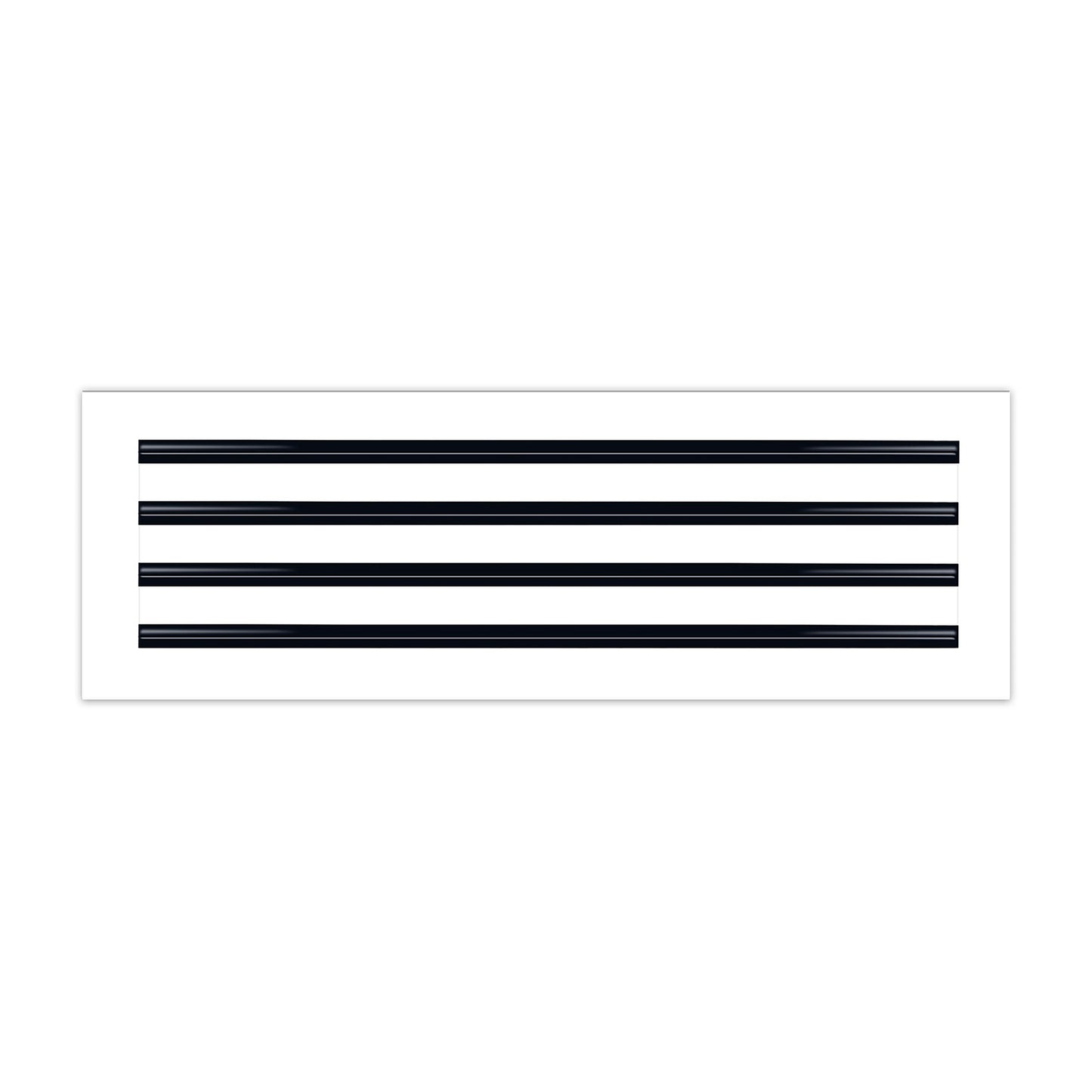 Front of 24x8 Modern Air Vent Cover White - 24x8 Standard Linear Slot Diffuser White - Texas Buildmart
