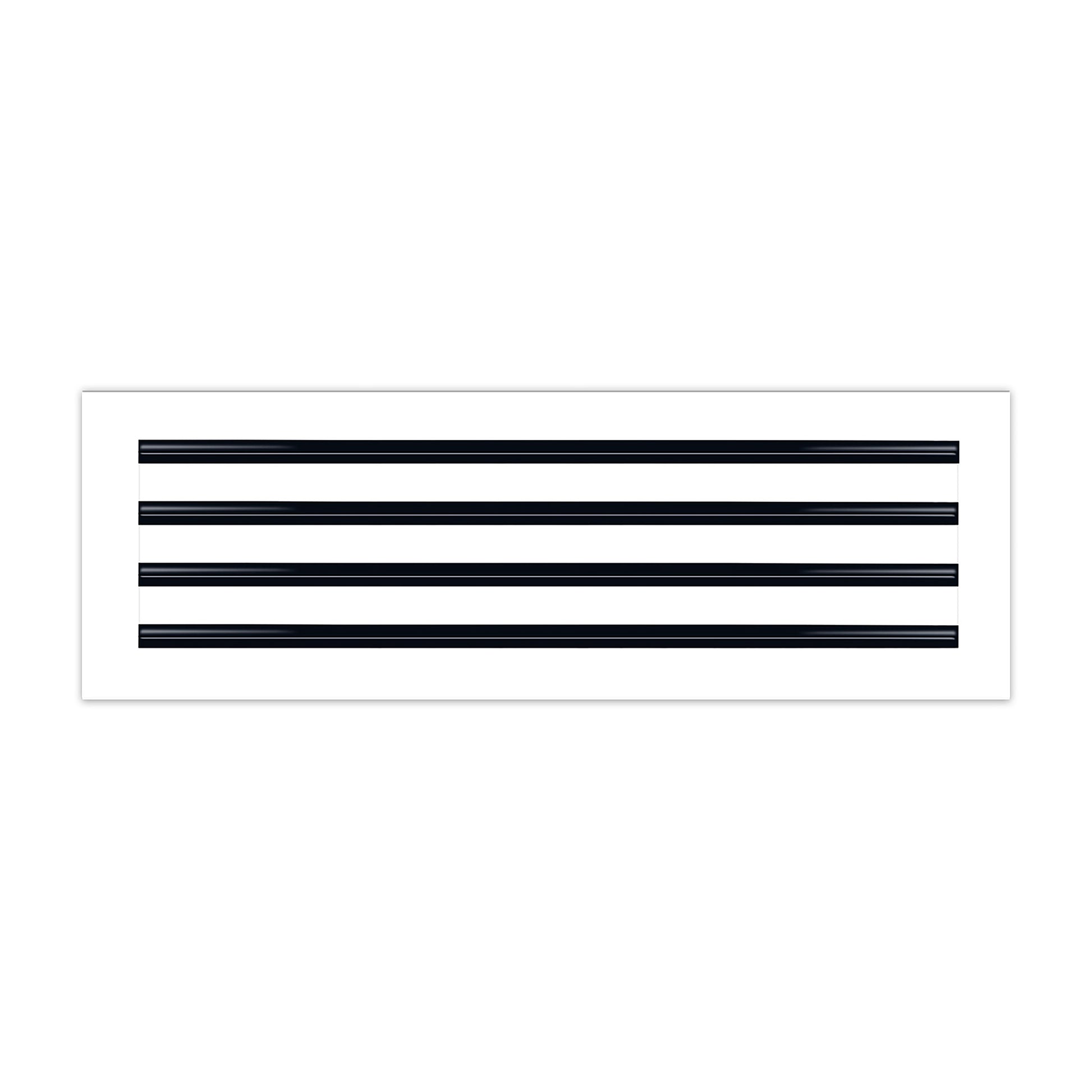 Front of 24x8 Modern Air Vent Cover White - 24x8 Standard Linear Slot Diffuser White - Texas Buildmart