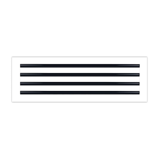 Front of 24x8 Modern Air Vent Cover White - 24x8 Standard Linear Slot Diffuser White - Texas Buildmart
