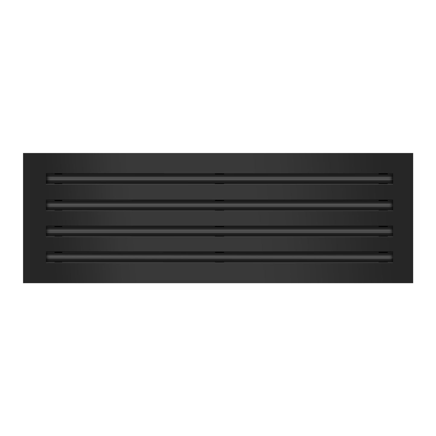 Front of 24x8 Modern Air Vent Cover Black - 24x8 Standard Linear Slot Diffuser Black - Texas Buildmart