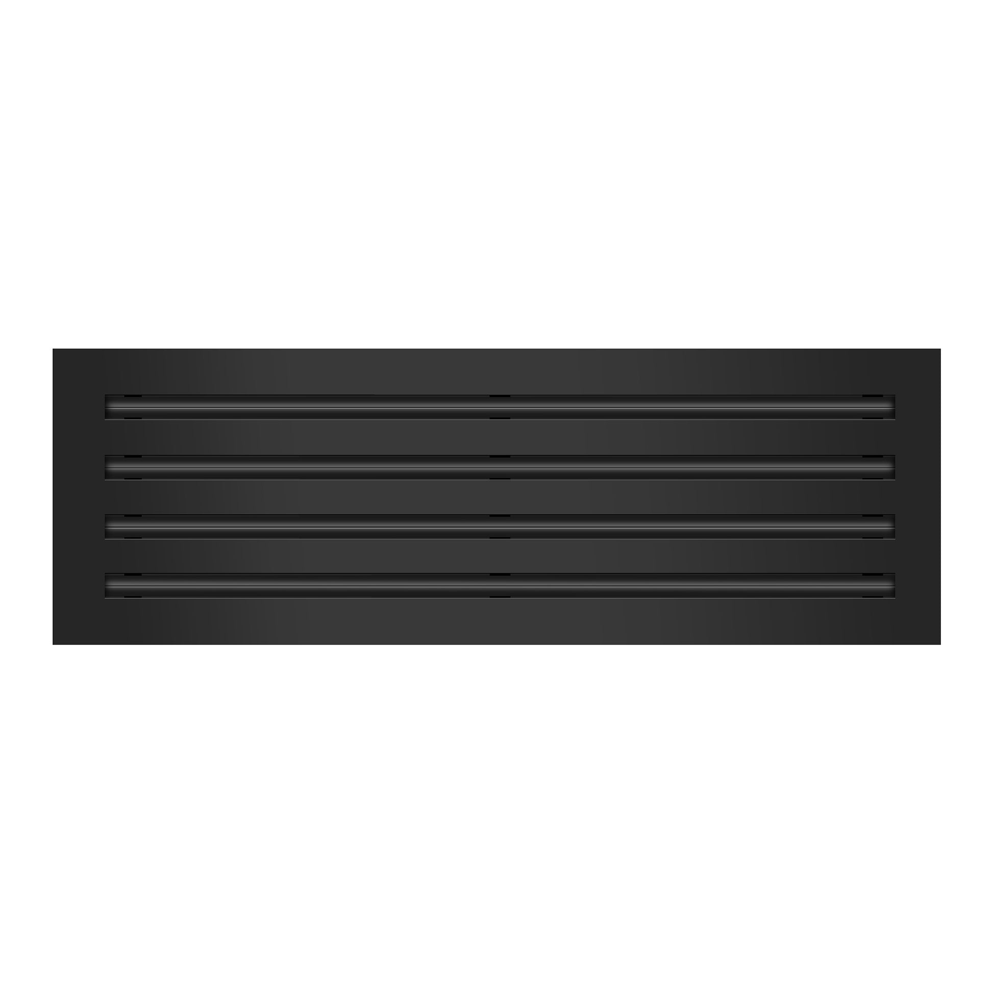 Front of 24x8 Modern Air Vent Cover Black - 24x8 Standard Linear Slot Diffuser Black - Texas Buildmart