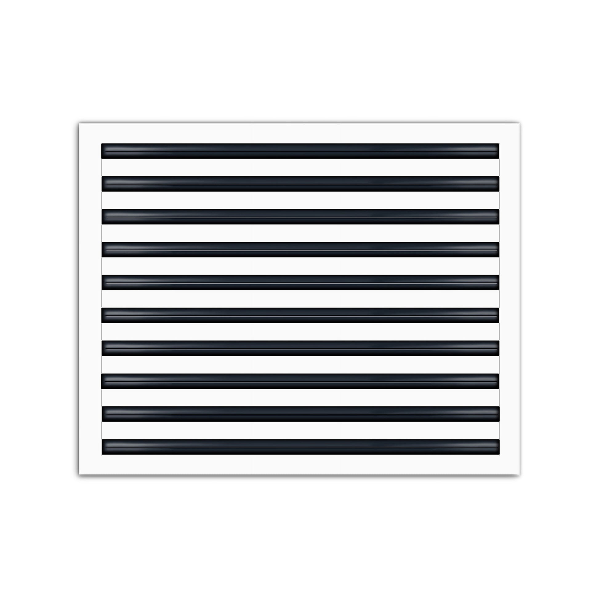 Front of 25x20 Modern Air Vent Cover White - 25x20 Standard Linear Slot Diffuser White - Texas Buildmart