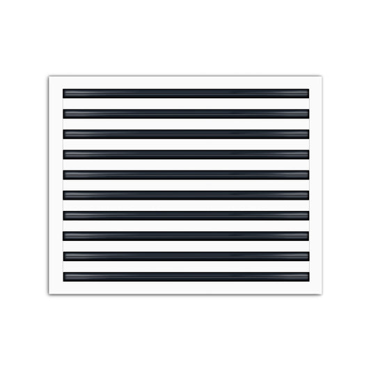 Front of 25x20 Modern Air Vent Cover White - 25x20 Standard Linear Slot Diffuser White - Texas Buildmart