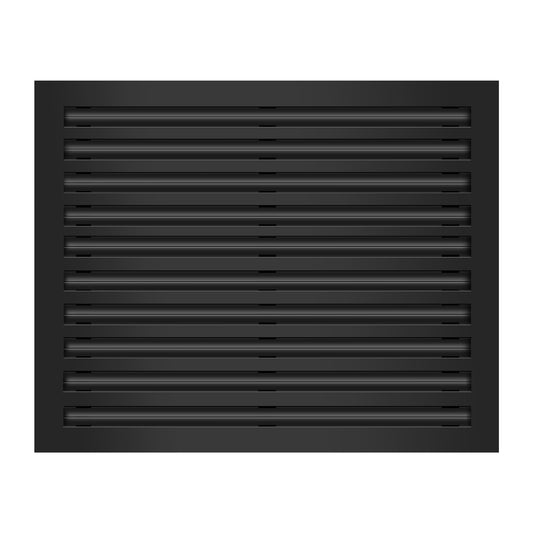 Front of 25x20 Modern Air Vent Cover Black - 25x20 Standard Linear Slot Diffuser Black - Texas Buildmart