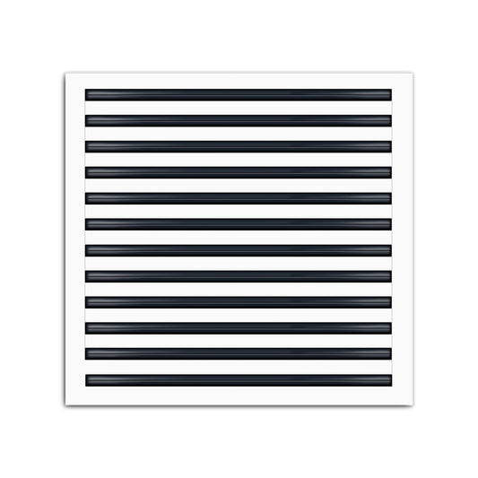 Front of 25x24 Modern Air Vent Cover White - 25x24 Standard Linear Slot Diffuser White - Texas Buildmart