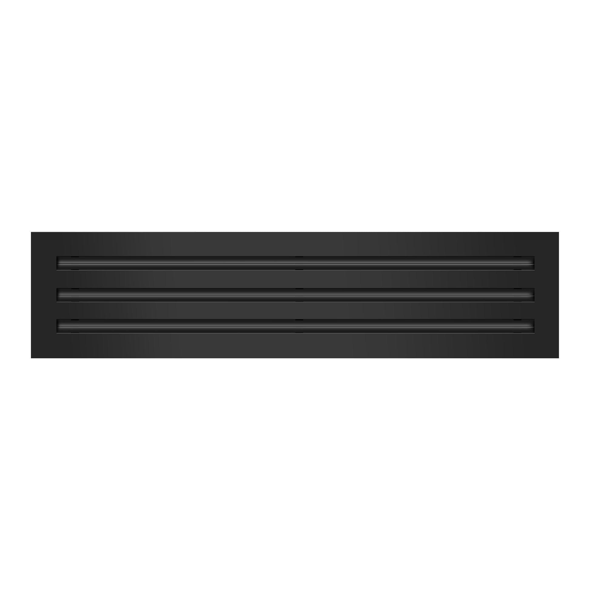 Front of 25x6 Modern Air Vent Cover Black - 25x6 Standard Linear Slot Diffuser Black - Texas Buildmart